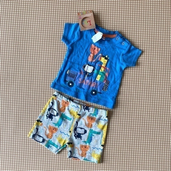 Lily & Jack animals printed shorts set. Baby boy Size 3-6 months.Zoo animals NWT - Picture 1 of 12